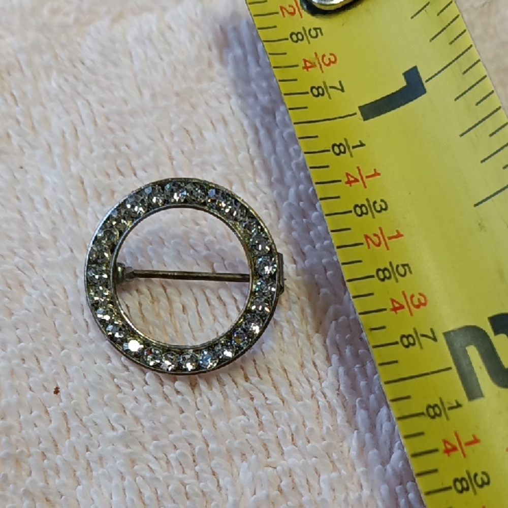 Elegant Silver Crystal Brooch